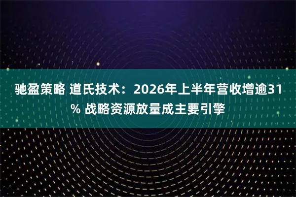 驰盈策略 道氏技术:2026年上半年营收增逾31% 战略资源放量成主要引擎